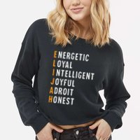 Elijah Name Definition Meaning Funny Birthday Cropped Pullover Crew