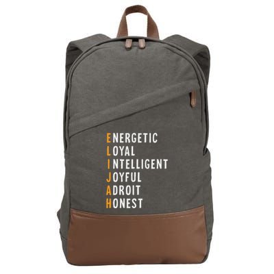 Elijah Name Definition Meaning Funny Birthday Cotton Canvas Backpack