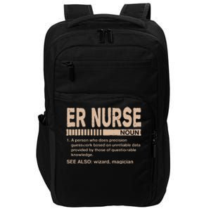 ER Nurse Definition Funny Emergency Nurse Humor Trauma Nurse Impact Tech Backpack