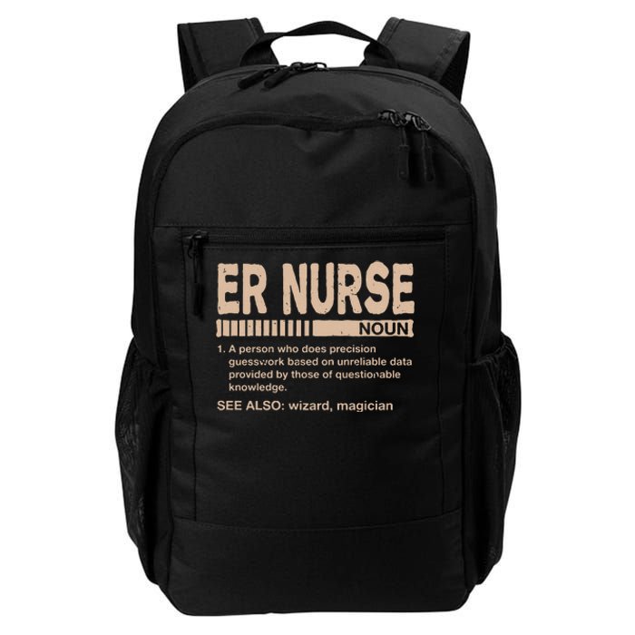 ER Nurse Definition Funny Emergency Nurse Humor Trauma Nurse Daily Commute Backpack