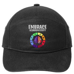 Embrace Neurodiversity Differences Brain Science Students 7-Panel Snapback Hat