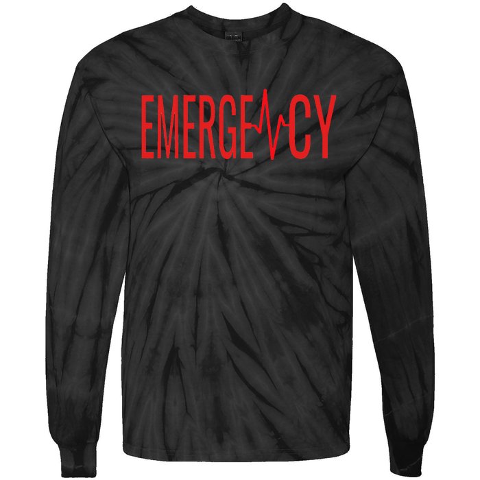 ER Nurse Doctor Emergency Room Hospital For EMT Students Tie-Dye Long Sleeve Shirt