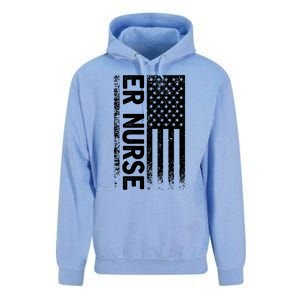 Er Nurse Distressed American Flag Emergency Room Rn Gift Unisex Surf Hoodie