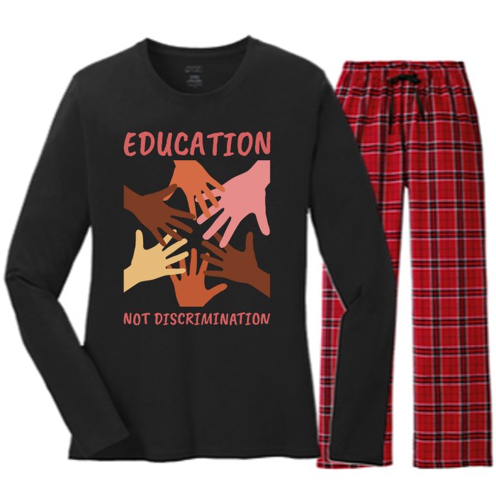 Education Not Discrimination Women's Long Sleeve Flannel Pajama Set 