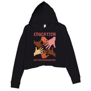 Education Not Discrimination Crop Fleece Hoodie