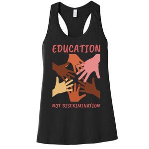 Education Not Discrimination Women's Racerback Tank