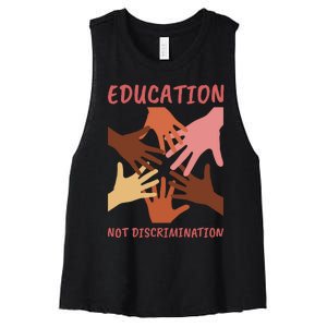 Education Not Discrimination Women's Racerback Cropped Tank