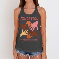 Education Not Discrimination Women's Knotted Racerback Tank