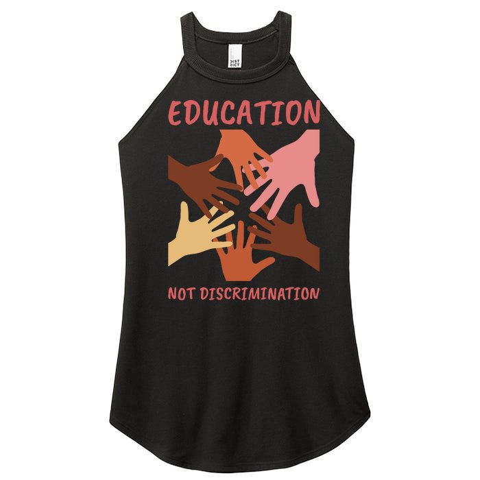 Education Not Discrimination Women's Perfect Tri Rocker Tank