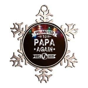 Expecting New Dad Promoted To Papa Again Est. 2025 Metallic Star Ornament