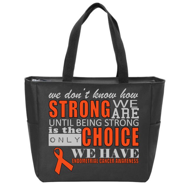 Endometrial Cancer Awareness Zip Tote Bag