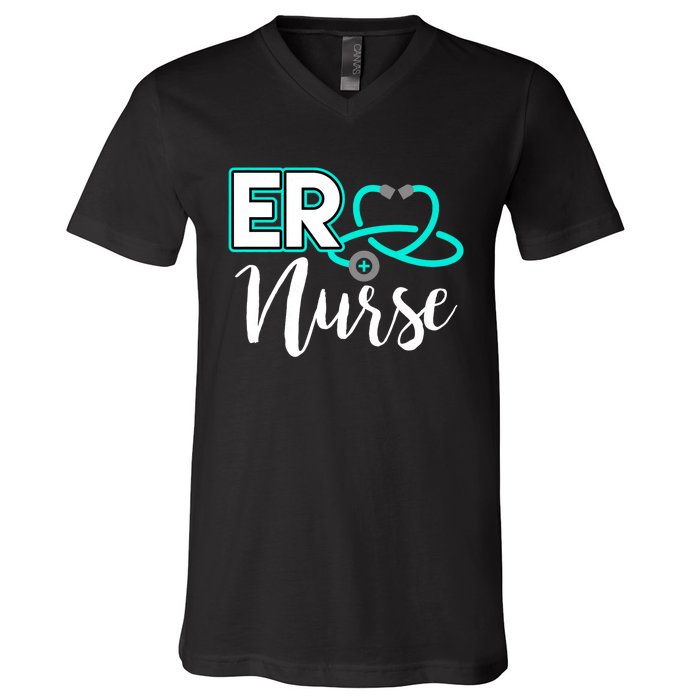 Er Nurse Emergency Room Medical Nursing School Nurse Day V-Neck T-Shirt