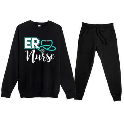 Er Nurse Emergency Room Medical Nursing School Nurse Day Premium Crewneck Sweatsuit Set