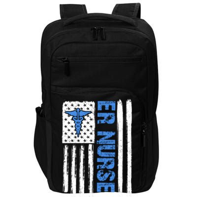 Er Nurse Emergency Room Nurse Us Flag Vintage Meaningful Gift Impact Tech Backpack