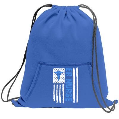 Er Nurse Emergency Room Nurse Us Flag Vintage Meaningful Gift Sweatshirt Cinch Pack Bag