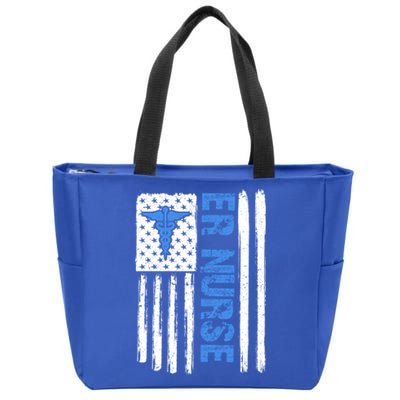 Er Nurse Emergency Room Nurse Us Flag Vintage Meaningful Gift Zip Tote Bag