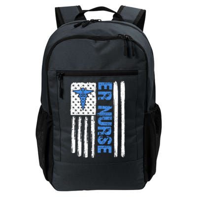 Er Nurse Emergency Room Nurse Us Flag Vintage Meaningful Gift Daily Commute Backpack