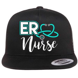 ER Nurse Emergency Room Medical Nursing School Birthday Gift Flat Bill Trucker Hat