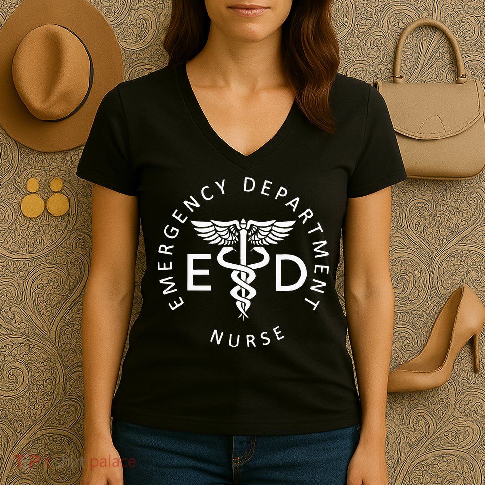 Emergency Nurse ED Nurse ER Emergency Department Nurse Week Women's V-Neck T-Shirt