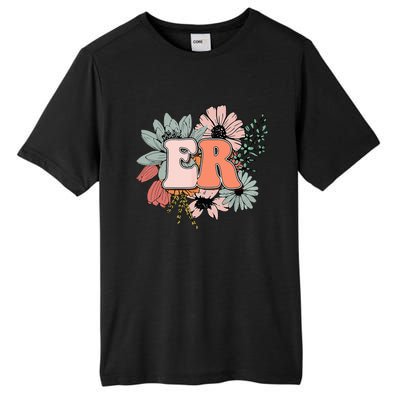 ER Nurse Emergency Room Nurse Floral Style For Nurse Tall Fusion ChromaSoft Performance T-Shirt