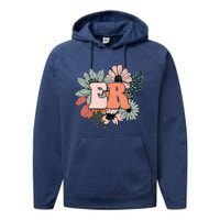 ER Nurse Emergency Room Nurse Floral Style For Nurse Performance Fleece Hoodie