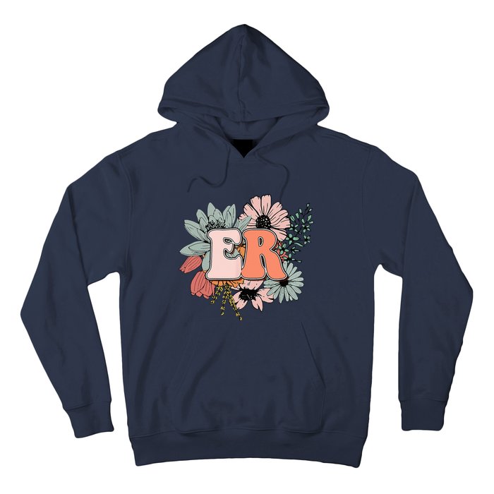 ER Nurse Emergency Room Nurse Floral Style For Nurse Hoodie