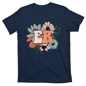 ER Nurse Emergency Room Nurse Floral Style For Nurse T-Shirt