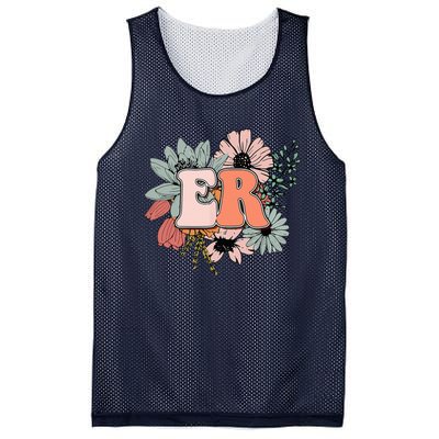 ER Nurse Emergency Room Nurse Floral Style For Nurse Mesh Reversible Basketball Jersey Tank