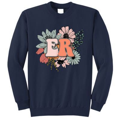 ER Nurse Emergency Room Nurse Floral Style For Nurse Tall Sweatshirt