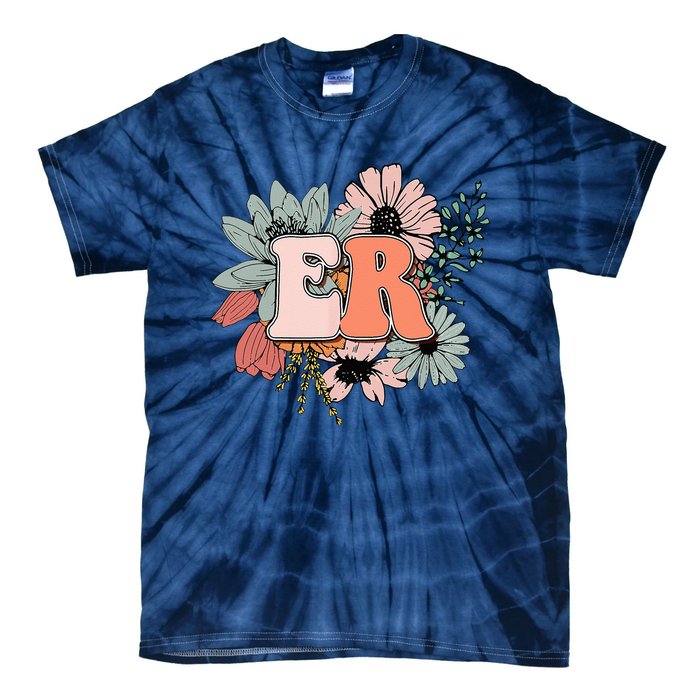 ER Nurse Emergency Room Nurse Floral Style For Nurse Tie-Dye T-Shirt