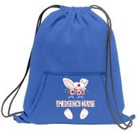 Emergency Nurse Easter Nurse Floral Bunny Gift Sweatshirt Cinch Pack Bag