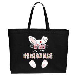 Emergency Nurse Easter Nurse Floral Bunny Gift Cotton Canvas Jumbo Tote