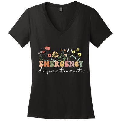Er Nurse Emergency Department Emergency Room Healthcare Women's V-Neck T-Shirt
