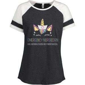 Emergency Nurse Emergency Nursicorn Great Gift Enza Ladies Jersey Colorblock Tee