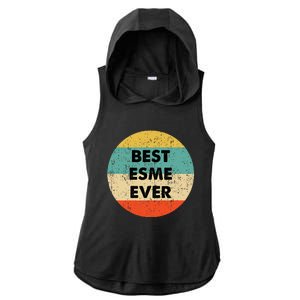 Esme Name Ladies PosiCharge Tri-Blend Wicking Draft Hoodie Tank