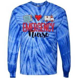 Emergency Nurse Er Nurse Emergency Room Nurse Funny Gift Tie-Dye Long Sleeve Shirt