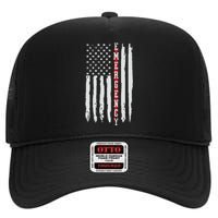 Emergency Nurse Er Nurse Thin Red Line Flag High Crown Mesh Back Trucker Hat