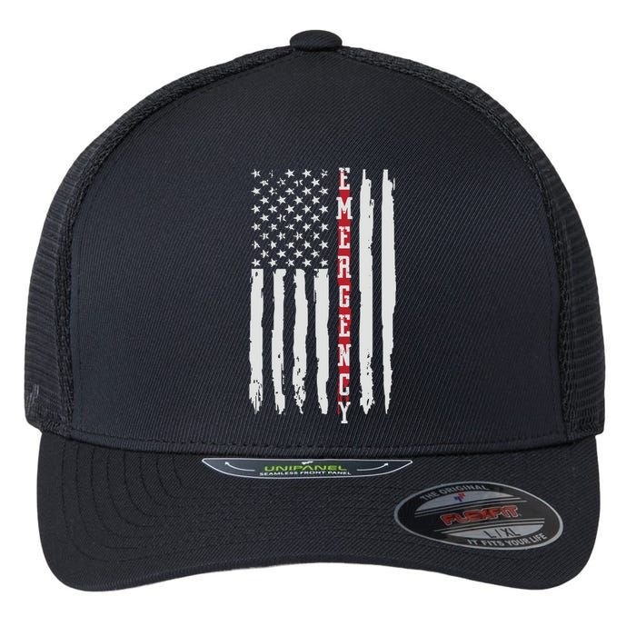 Emergency Nurse Er Nurse Thin Red Line Flag Flexfit Unipanel Trucker Cap