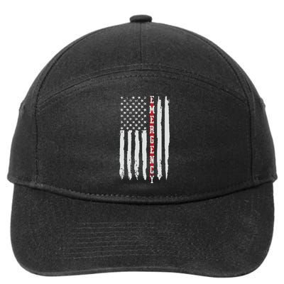 Emergency Nurse Er Nurse Thin Red Line Flag 7-Panel Snapback Hat