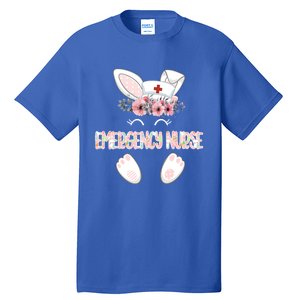 Emergency Nurse Easter Nurse Floral Bunny Cool Gift Tall T-Shirt