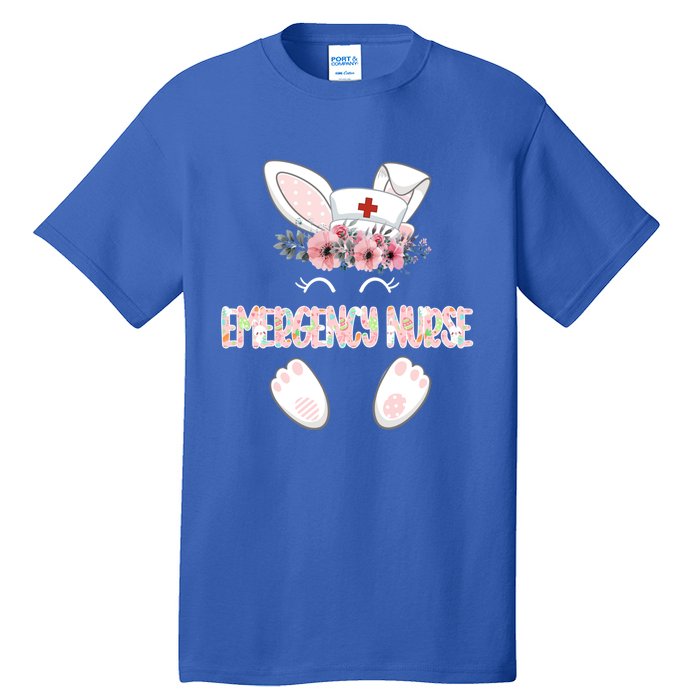 Emergency Nurse Easter Nurse Floral Bunny Cool Gift Tall T-Shirt