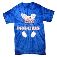 Emergency Nurse Easter Nurse Floral Bunny Cool Gift Tie-Dye T-Shirt