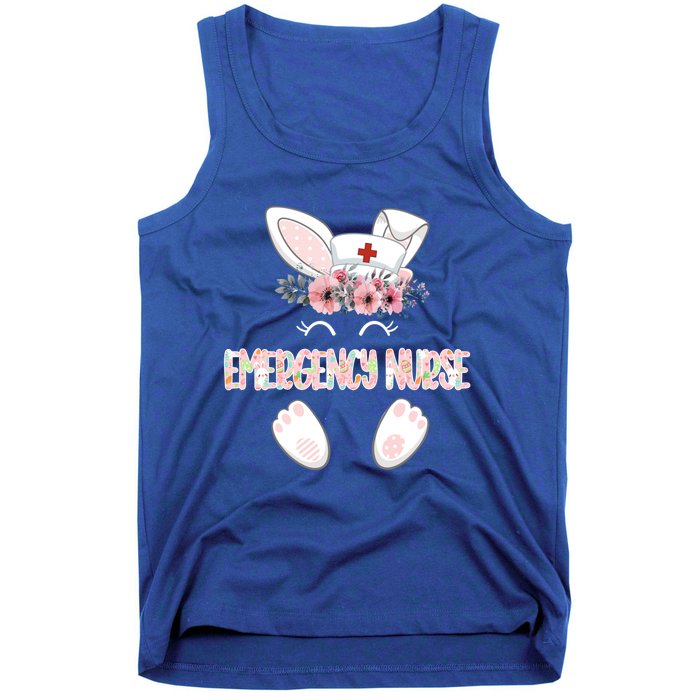 Emergency Nurse Easter Nurse Floral Bunny Cool Gift Tank Top