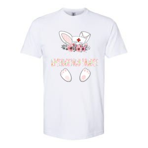 Emergency Nurse Easter Nurse Floral Bunny Cool Gift Softstyle CVC T-Shirt