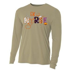 Emergency Nurse ER Nurse Halloween Spooky Season Nursing Cooling Performance Long Sleeve Crew