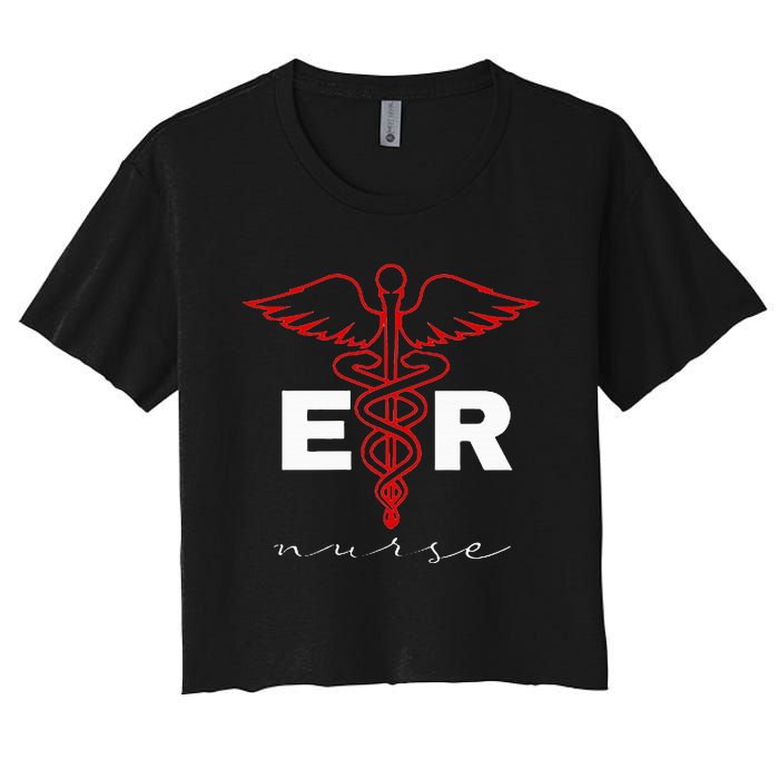 Er Nurse Emergency Department Registered Nurses Week Women's Crop Top Tee