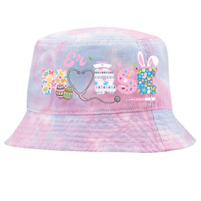 Er Nurse Easter Bunny Easter Egg Stethoscope Nurse Easter Gift Tie-Dyed Bucket Hat