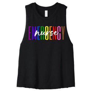 Emergency Nurse ER Nurse Emergency Room Pride Rainbow Women's Racerback Cropped Tank