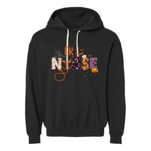 Emergency Nurse ER Nurse Halloween Spooky Season Nursing Garment-Dyed Fleece Hoodie