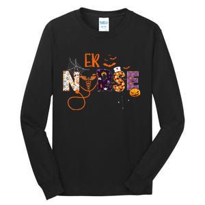 Emergency Nurse ER Nurse Halloween Spooky Season Nursing Tall Long Sleeve T-Shirt